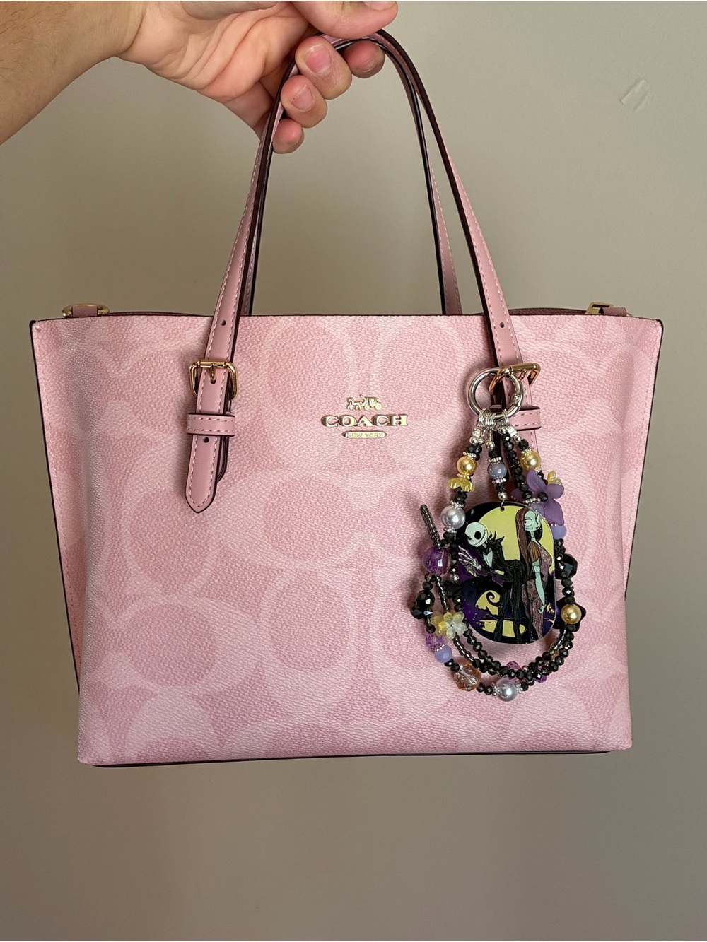 Nightmare Before Christmas Beaded Phone Charm Bag Charm